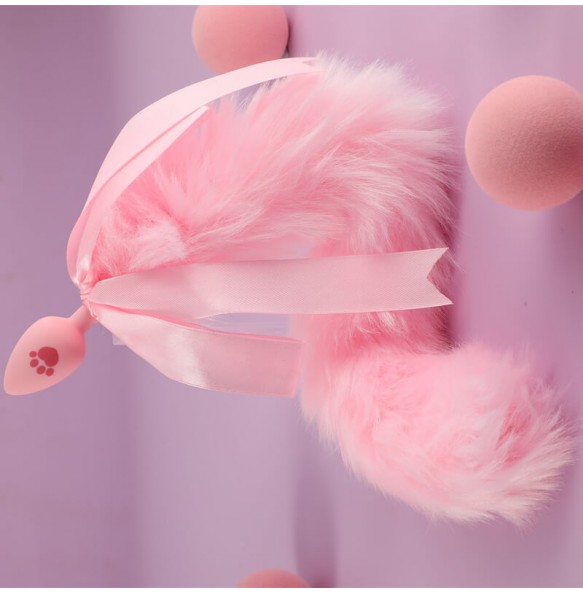 MizzZee - Silicone Fox Tail Anal Plug SM (Pink)